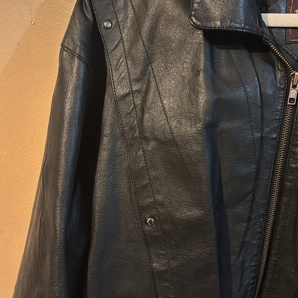 Windsor leather vintage motor biker gothic jacket SIZE 46/XXL - Picture 5 of 12